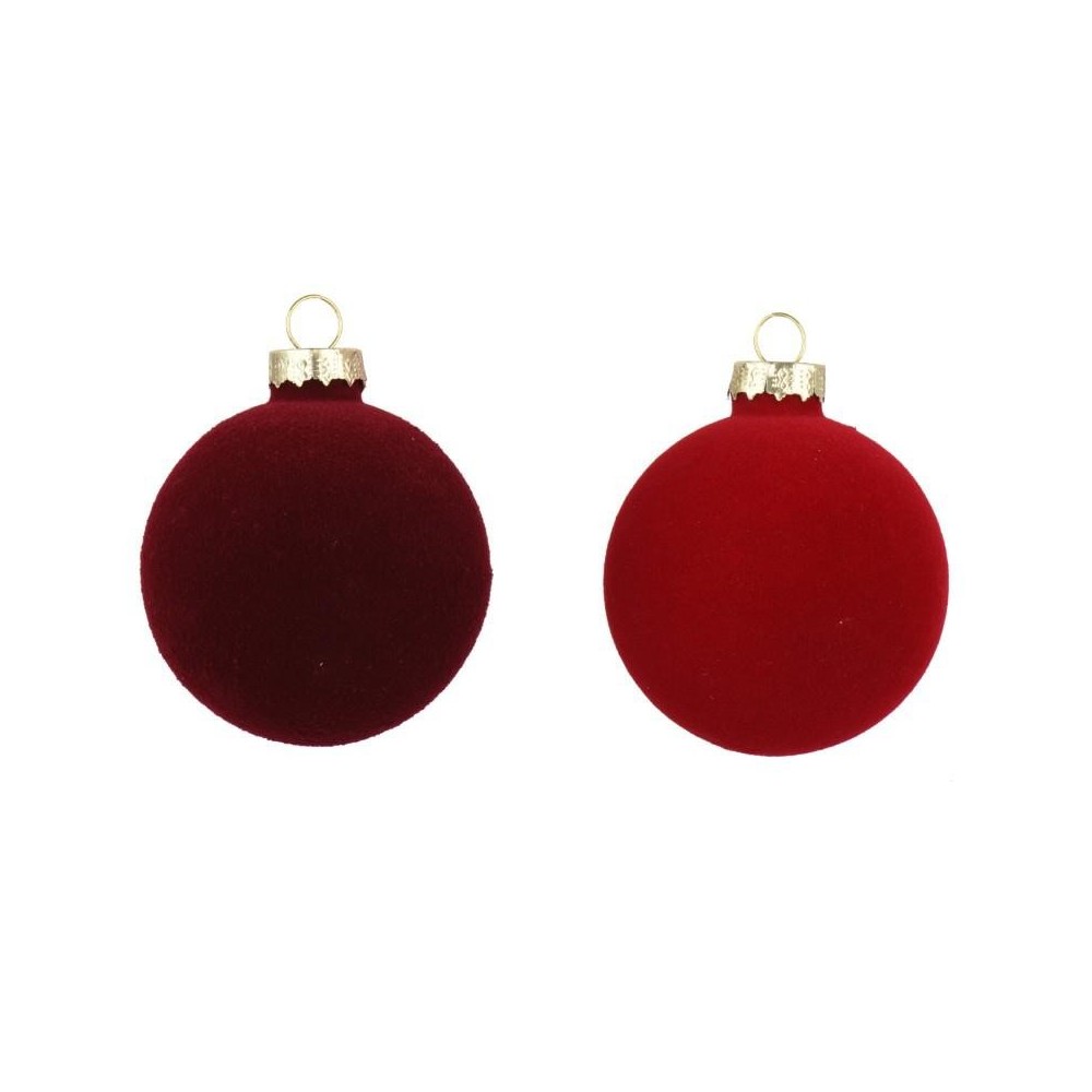 SFERA VETRO FLOCCATO D.8 ROSSO